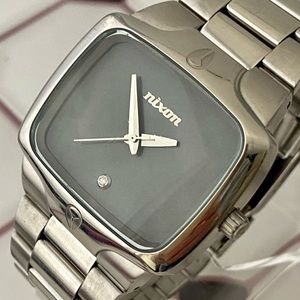 Nixon "The Player" Diamond Accent Stainless Steel Watch Abalone ? Dial